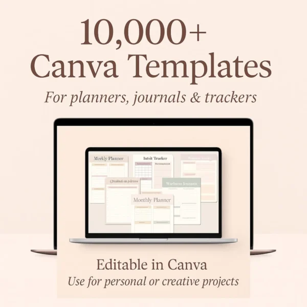 Ultimate Life & Productivity Planner Bundle | 10000+ Canva Templates
