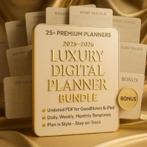 2025–2026 Luxury Digital Planner Bundle | 25+ Premium Templates for GoodNotes & iPad