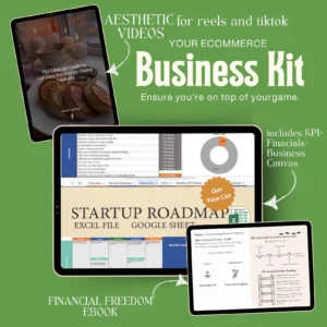 Business Kit:  Excel spreadsheet Business Roadmap | Startup Checklist | Excel Financial Tracker | Canva Template Faceless Videos | Financial Freedom Ebook