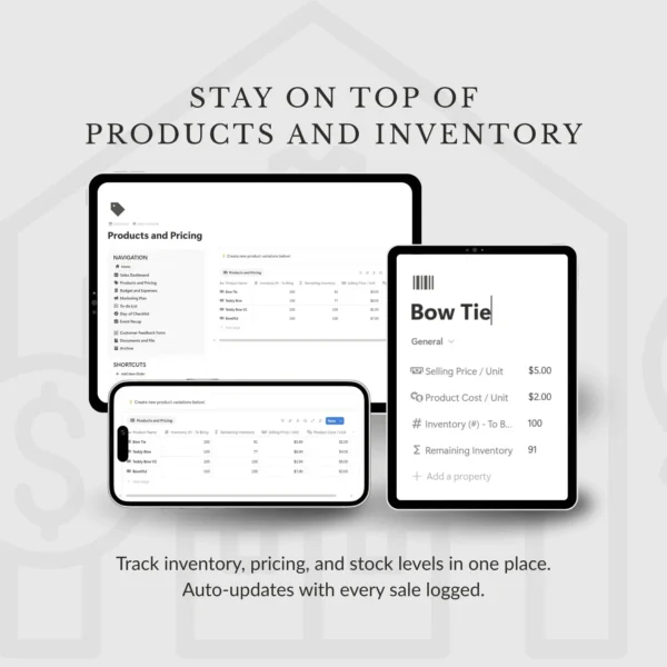 Notion Business Planner Template | Sales Tracker, Inventory, Feedback Form, Management, To-Do Lists for Product and Service Based Businesses - Image 3