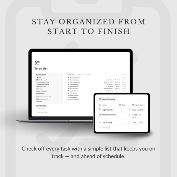Notion Business Planner Template | Sales Tracker, Inventory, Feedback Form, Management, To-Do Lists for Product and Service Based Businesses - Image 2