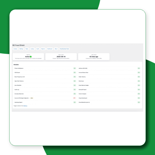 BD Fraud Shield – Smart COD & Fraud Protection Suite for WooCommerce (Base Bangladesh) - Image 2
